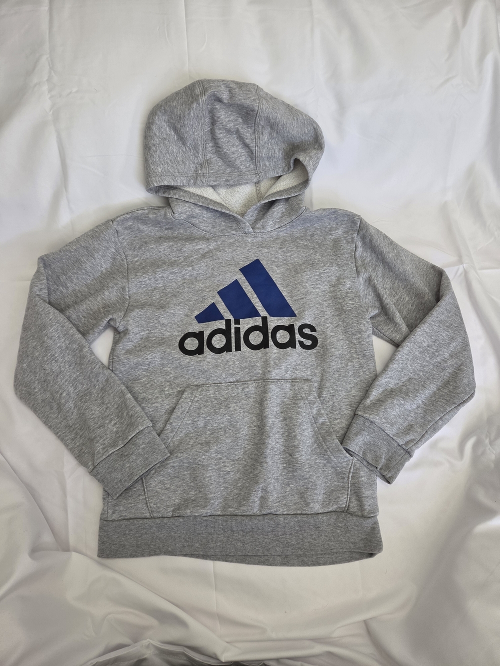adidas Kids Grey Logo Hoodie